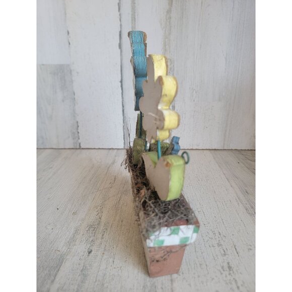 Wooden spring flower pot AS IS Easter home decor - Picture 4 of 8